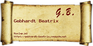 Gebhardt Beatrix névjegykártya